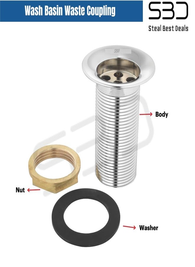 SBD 6 Inch Stainless Steel Waste Coupling for Wash Basin | Wash Basin Waste Coupling | Waste Coupling For Kitchen Sink (Colour May Vary) (6" inch) - Image 5